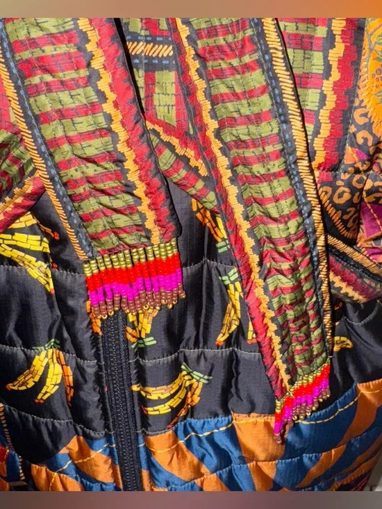 NWT Farm Rio Crazy Mix Reversible Puffer Jacket Size M - Picture 5 of 8